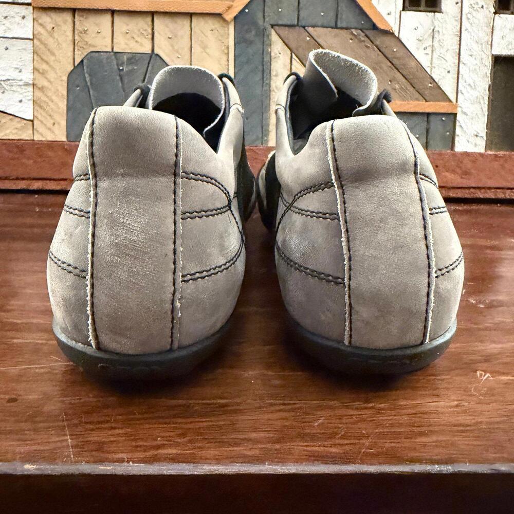 Geox Respira Low Top Leather Sneakers‎ Grey Black Men's 42.5 - Picture 4 of 7